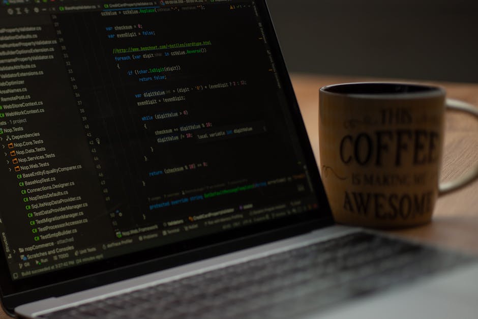 A computer screen displaying a code editor with a dark background and syntax-highlighted HTML code. The code includes tags such as <html>, <head>, <title>, <link>, and <meta>, with some text in white,